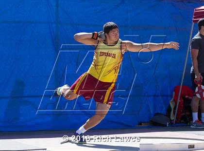 Thumbnail 3 in Orange County Track & Field Championships (Boys Varsity Shot Put) photogallery.