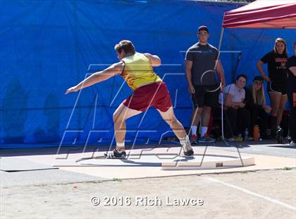 Thumbnail 2 in Orange County Track & Field Championships (Boys Varsity Shot Put) photogallery.