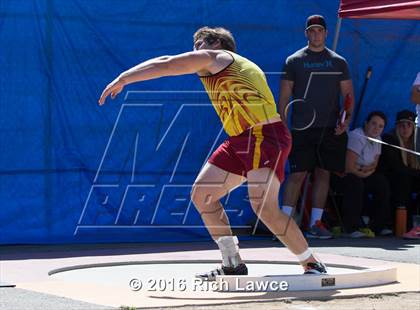 Thumbnail 1 in Orange County Track & Field Championships (Boys Varsity Shot Put) photogallery.