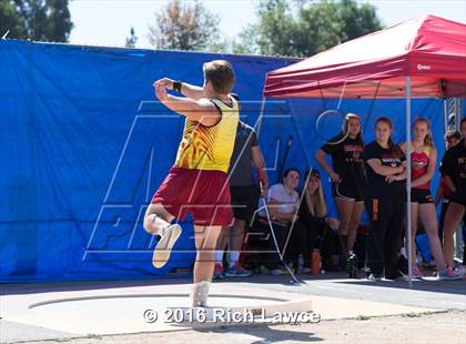 Thumbnail 2 in Orange County Track & Field Championships (Boys Varsity Shot Put) photogallery.
