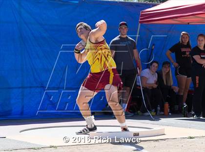 Thumbnail 3 in Orange County Track & Field Championships (Boys Varsity Shot Put) photogallery.
