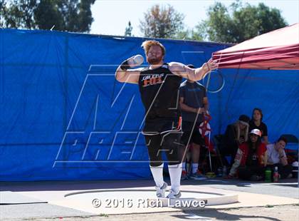 Thumbnail 1 in Orange County Track & Field Championships (Boys Varsity Shot Put) photogallery.