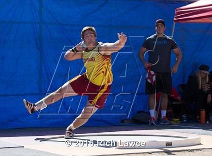 Thumbnail 2 in Orange County Track & Field Championships (Boys Varsity Shot Put) photogallery.