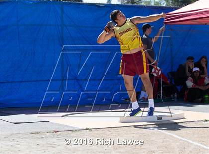 Thumbnail 3 in Orange County Track & Field Championships (Boys Varsity Shot Put) photogallery.