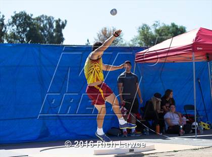 Thumbnail 3 in Orange County Track & Field Championships (Boys Varsity Shot Put) photogallery.