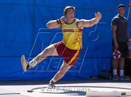 Thumbnail 3 in Orange County Track & Field Championships (Boys Varsity Shot Put) photogallery.