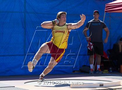Thumbnail 2 in Orange County Track & Field Championships (Boys Varsity Shot Put) photogallery.