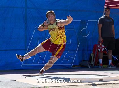 Thumbnail 1 in Orange County Track & Field Championships (Boys Varsity Shot Put) photogallery.