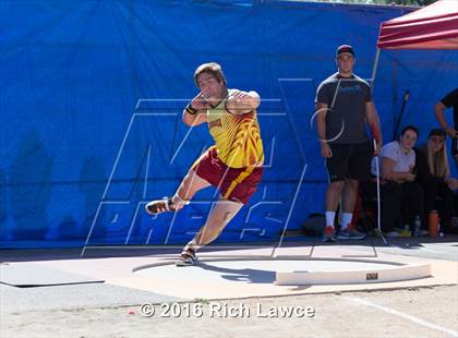 Thumbnail 2 in Orange County Track & Field Championships (Boys Varsity Shot Put) photogallery.