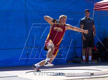 Thumbnail 1 in Orange County Track & Field Championships (Boys Varsity Shot Put) photogallery.