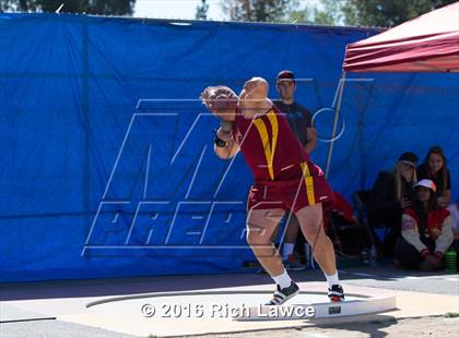 Thumbnail 2 in Orange County Track & Field Championships (Boys Varsity Shot Put) photogallery.