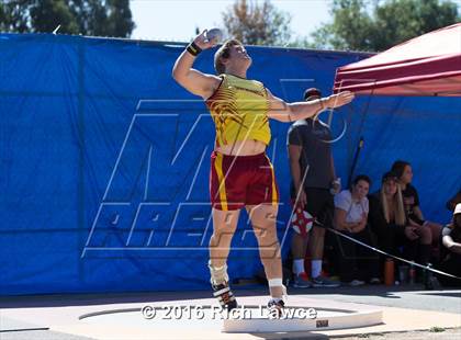 Thumbnail 1 in Orange County Track & Field Championships (Boys Varsity Shot Put) photogallery.