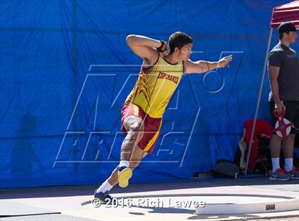 Thumbnail 1 in Orange County Track & Field Championships (Boys Varsity Shot Put) photogallery.