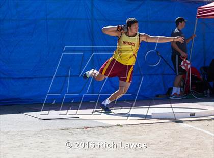 Thumbnail 2 in Orange County Track & Field Championships (Boys Varsity Shot Put) photogallery.