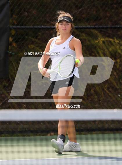 Thumbnail 1 in NCHSAA Women's Tennis Doubles 3A Championship - Day 1 photogallery.