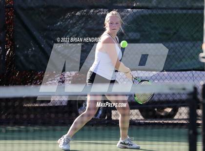 Thumbnail 2 in NCHSAA Women's Tennis Doubles 3A Championship - Day 1 photogallery.
