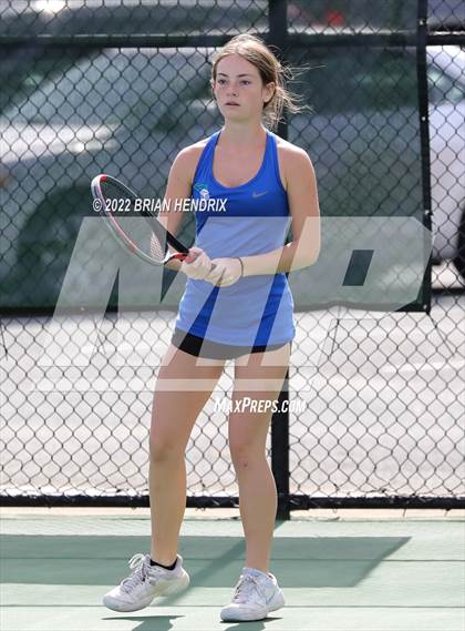 Thumbnail 2 in NCHSAA Women's Tennis Doubles 3A Championship - Day 1 photogallery.