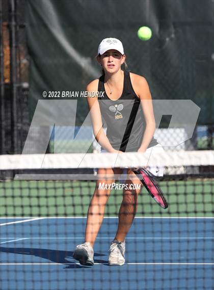 Thumbnail 1 in NCHSAA Women's Tennis Doubles 3A Championship - Day 1 photogallery.