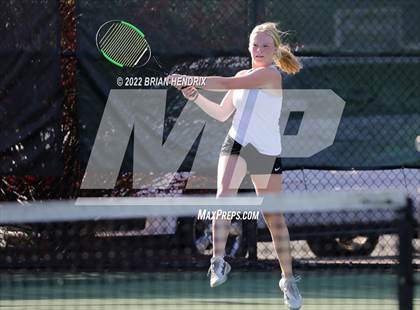 Thumbnail 3 in NCHSAA Women's Tennis Doubles 3A Championship - Day 1 photogallery.