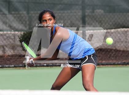 Thumbnail 3 in NCHSAA Women's Tennis Doubles 3A Championship - Day 1 photogallery.