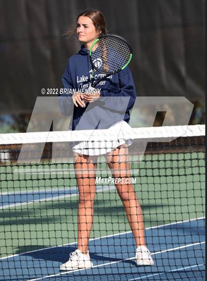 Thumbnail 1 in NCHSAA Women's Tennis Doubles 3A Championship - Day 1 photogallery.