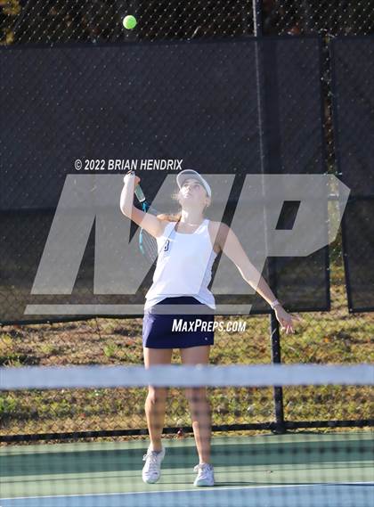 Thumbnail 3 in NCHSAA Women's Tennis Doubles 3A Championship - Day 1 photogallery.