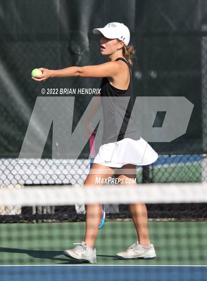 Thumbnail 3 in NCHSAA Women's Tennis Doubles 3A Championship - Day 1 photogallery.