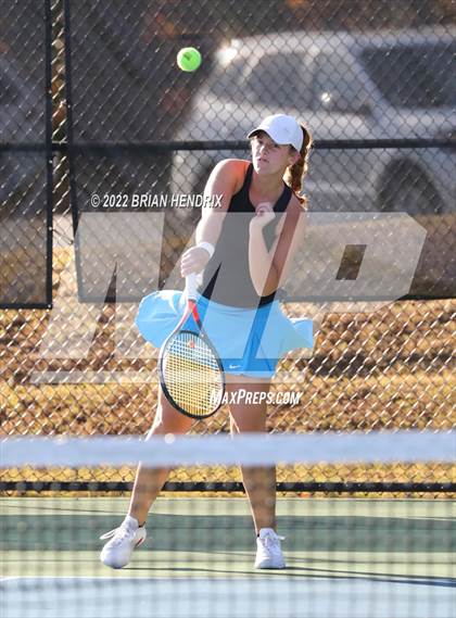 Thumbnail 2 in NCHSAA Women's Tennis Doubles 3A Championship - Day 1 photogallery.
