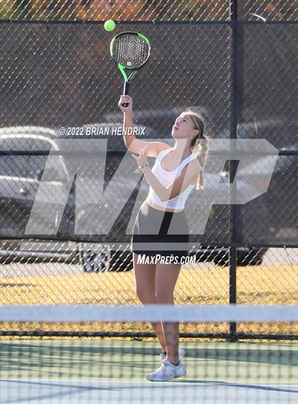 Thumbnail 1 in NCHSAA Women's Tennis Doubles 3A Championship - Day 1 photogallery.