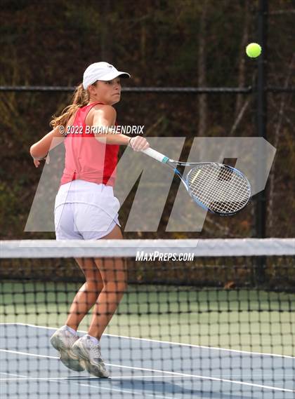 Thumbnail 1 in NCHSAA Women's Tennis Doubles 3A Championship - Day 1 photogallery.