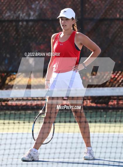 Thumbnail 3 in NCHSAA Women's Tennis Doubles 3A Championship - Day 1 photogallery.