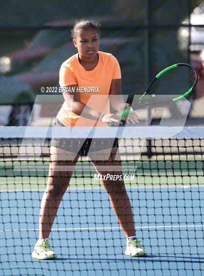 Thumbnail 2 in NCHSAA Women's Tennis Doubles 3A Championship - Day 1 photogallery.