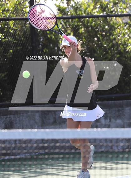Thumbnail 2 in NCHSAA Women's Tennis Doubles 3A Championship - Day 1 photogallery.