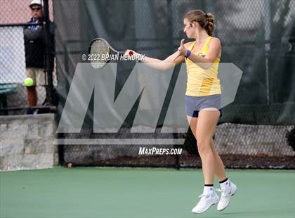 Thumbnail 2 in NCHSAA Women's Tennis Doubles 3A Championship - Day 1 photogallery.