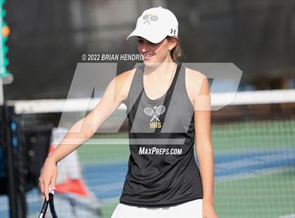 Thumbnail 3 in NCHSAA Women's Tennis Doubles 3A Championship - Day 1 photogallery.