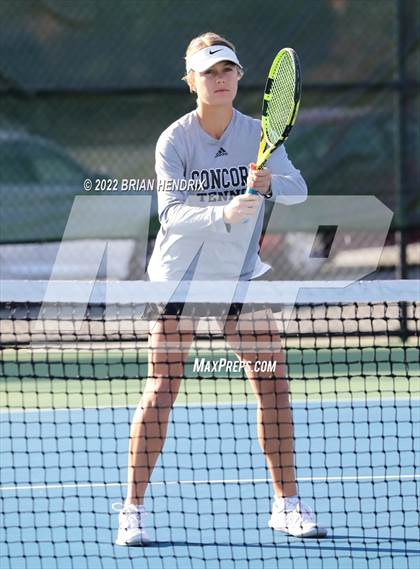 Thumbnail 3 in NCHSAA Women's Tennis Doubles 3A Championship - Day 1 photogallery.