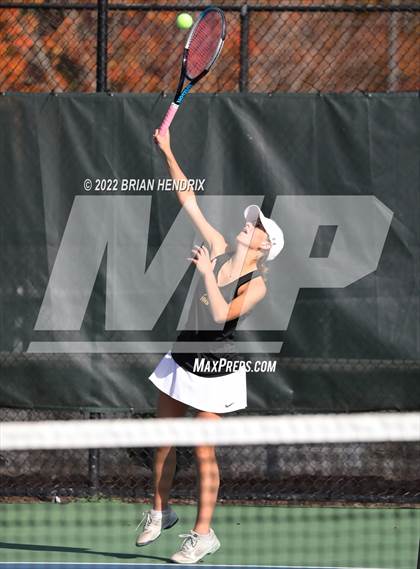 Thumbnail 2 in NCHSAA Women's Tennis Doubles 3A Championship - Day 1 photogallery.