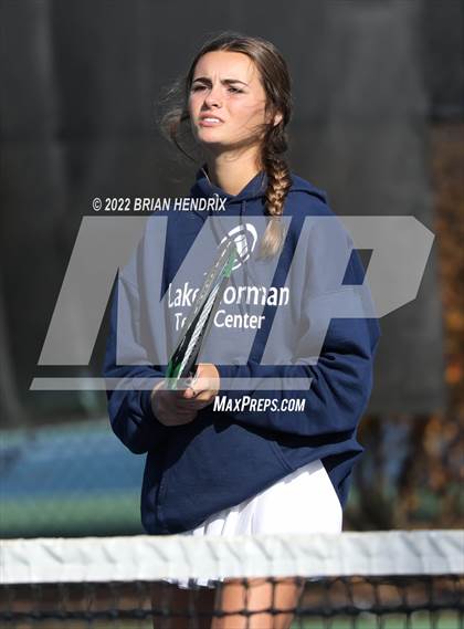 Thumbnail 2 in NCHSAA Women's Tennis Doubles 3A Championship - Day 1 photogallery.