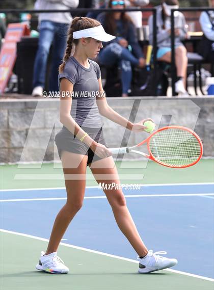 Thumbnail 2 in NCHSAA Women's Tennis Doubles 3A Championship - Day 1 photogallery.