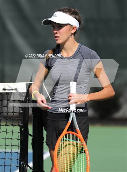 Thumbnail 3 in NCHSAA Women's Tennis Doubles 3A Championship - Day 1 photogallery.