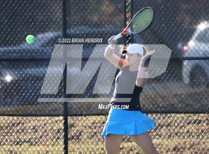 Thumbnail 3 in NCHSAA Women's Tennis Doubles 3A Championship - Day 1 photogallery.
