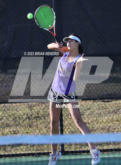 Thumbnail 1 in NCHSAA Women's Tennis Doubles 3A Championship - Day 1 photogallery.