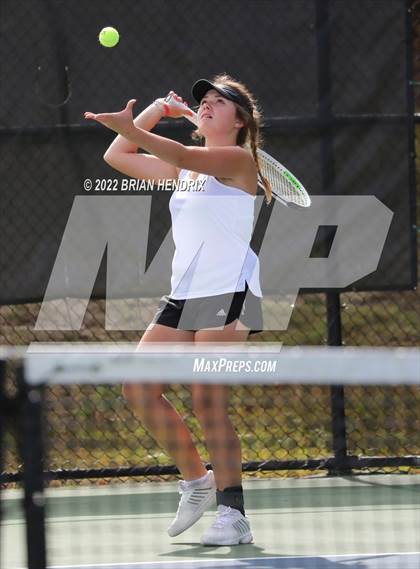 Thumbnail 2 in NCHSAA Women's Tennis Doubles 3A Championship - Day 1 photogallery.