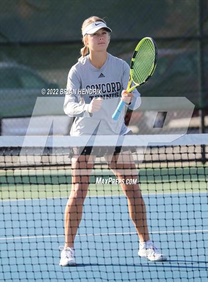 Thumbnail 2 in NCHSAA Women's Tennis Doubles 3A Championship - Day 1 photogallery.