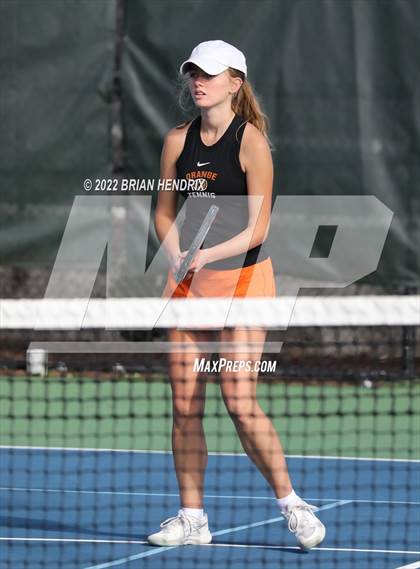 Thumbnail 2 in NCHSAA Women's Tennis Doubles 3A Championship - Day 1 photogallery.
