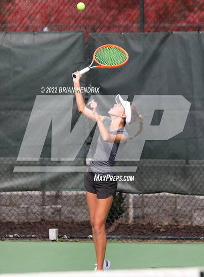 Thumbnail 2 in NCHSAA Women's Tennis Doubles 3A Championship - Day 1 photogallery.