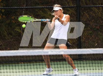 Thumbnail 1 in NCHSAA Women's Tennis Doubles 3A Championship - Day 1 photogallery.