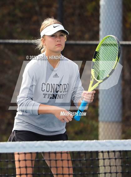 Thumbnail 3 in NCHSAA Women's Tennis Doubles 3A Championship - Day 1 photogallery.