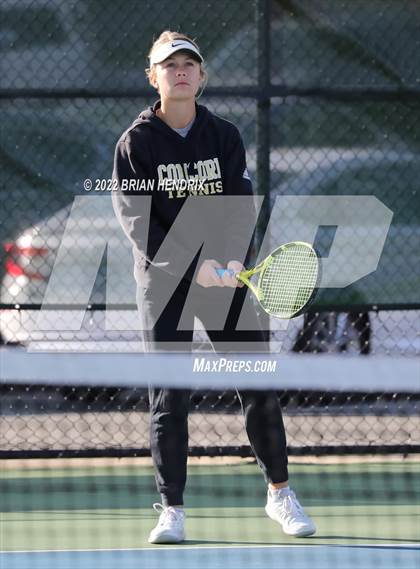 Thumbnail 3 in NCHSAA Women's Tennis Doubles 3A Championship - Day 1 photogallery.