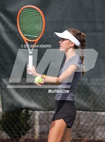 Thumbnail 1 in NCHSAA Women's Tennis Doubles 3A Championship - Day 1 photogallery.